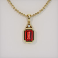 0.66 Ct. Gemstone Pendant, 18K Yellow Gold 1