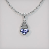 1.11 Ct. Sapphire Pendant, 18K White Gold 1