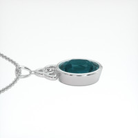 10.26 Ct. Bluish Green Sapphire Pendant, 14K White Gold 3