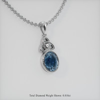 1.20 Ct. Gemstone Pendant, 18K White Gold 2