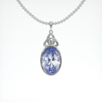 13.97 Ct. Bi Color Sapphire Pendant, 18K White Gold 1