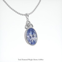 13.97 Ct. Bi Color Sapphire Pendant, 18K White Gold 2