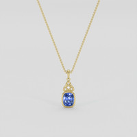 3.60 Ct. Blue Sapphire Pendant, 10K Yellow Gold 1