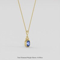 3.60 Ct. Blue Sapphire Pendant, 10K Yellow Gold 2
