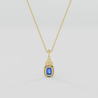 3.60 Ct. Blue Sapphire Pendant, 10K Yellow Gold 4