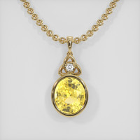 5.04 Ct. Sapphire Pendant, 14K Yellow Gold 1
