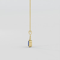 3.60 Ct. Blue Sapphire Pendant, 18K Yellow Gold 3