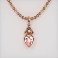 4.03 Ct. Padparadscha Sapphire Pendant, 14K Rose Gold 1