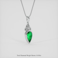 0.92 Ct. Emerald Pendant, 18K White Gold 2