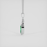 0.92 Ct. Emerald Pendant, 18K White Gold 3
