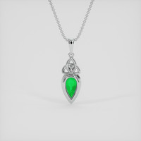 0.92 Ct. Emerald Pendant, 18K White Gold 4