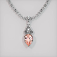 4.03 Ct. Padparadscha Sapphire Pendant, 18K White Gold 1