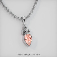 4.03 Ct. Padparadscha Sapphire Pendant, 18K White Gold 2