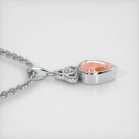 4.03 Ct. Padparadscha Sapphire Pendant, 18K White Gold 3