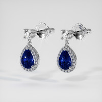<span>1.56</span>&nbsp;<span class="tooltip-light">Ct.Tw.<span class="tooltiptext">Total Carat Weight</span></span> Sapphire Earrings, Platinum 950 3