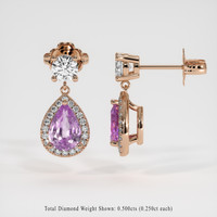 <span>1.45</span>&nbsp;<span class="tooltip-light">Ct.Tw.<span class="tooltiptext">Total Carat Weight</span></span> Sapphire Earrings, 14K Rose Gold 2