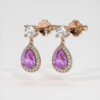 <span>1.45</span>&nbsp;<span class="tooltip-light">Ct.Tw.<span class="tooltiptext">Total Carat Weight</span></span> Sapphire Earrings, 14K Rose Gold 3