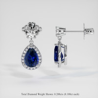 <span>1.56</span>&nbsp;<span class="tooltip-light">Ct.Tw.<span class="tooltiptext">Total Carat Weight</span></span> Sapphire Earrings, 14K White Gold 2