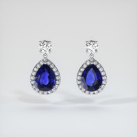 <span>3.82</span>&nbsp;<span class="tooltip-light">Ct.Tw.<span class="tooltiptext">Total Carat Weight</span></span> Sapphire Earrings, 14K White Gold 1