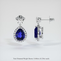 <span>3.82</span>&nbsp;<span class="tooltip-light">Ct.Tw.<span class="tooltiptext">Total Carat Weight</span></span> Sapphire Earrings, 14K White Gold 2