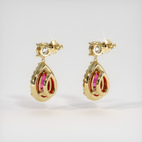4.08 Ct.Tw. Pink Sapphire Earrings, 18K Yellow Gold 4