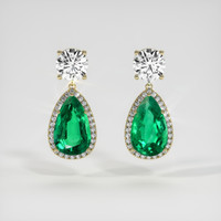 8.53 Ct.Tw. Emerald Earrings, 18K Yellow Gold 1