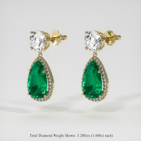 8.53 Ct.Tw. Emerald Earrings, 18K Yellow Gold 3