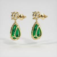 8.53 Ct.Tw. Emerald Earrings, 18K Yellow Gold 4