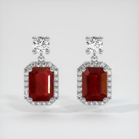 <span>1.06</span>&nbsp;<span class="tooltip-light">Ct.Tw.<span class="tooltiptext">Total Carat Weight</span></span> Ruby Earrings, Platinum 950 1