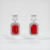1.54 Ct.Tw. Ruby Earrings, Platinum 950 1
