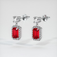 <span>0.56</span>&nbsp;<span class="tooltip-light">Ct.Tw.<span class="tooltiptext">Total Carat Weight</span></span> Ruby Earrings, Platinum 950 3