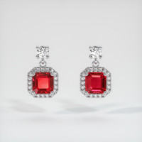 <span>0.43</span>&nbsp;<span class="tooltip-light">Ct.Tw.<span class="tooltiptext">Total Carat Weight</span></span> Ruby Earrings, Platinum 950 1