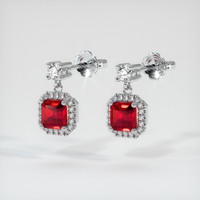 <span>0.43</span>&nbsp;<span class="tooltip-light">Ct.Tw.<span class="tooltiptext">Total Carat Weight</span></span> Ruby Earrings, Platinum 950 3