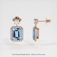 3.96 Ct.Tw. Gemstone Earrings, 14K Rose Gold 2