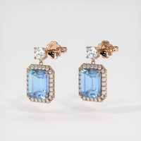 3.96 Ct.Tw. Gemstone Earrings, 14K Rose Gold 3