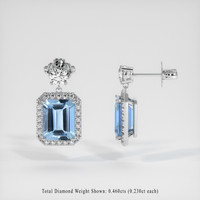 3.96 Ct.Tw. Gemstone Earrings, 14K White Gold 2