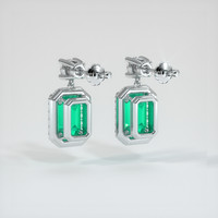 2.80 Ct.Tw. Emerald Earrings, 18K White Gold 4