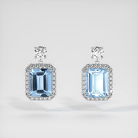 3.96 Ct.Tw. Gemstone Earrings, 18K White Gold 1