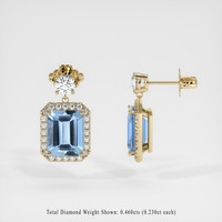 3.96 Ct.Tw. Gemstone Earrings, 14K Yellow Gold 2
