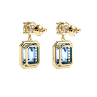12.19 Ct.Tw. Blue Sapphire Earrings, 18K Yellow Gold 4