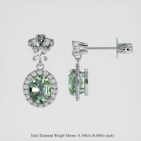 <span>1.74</span> <span class="tooltip-light">Ct.Tw.<span class="tooltiptext">Total Carat Weight</span></span> Green Sapphire Earrings, Platinum 950 2