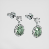 <span>1.74</span>&nbsp;<span class="tooltip-light">Ct.Tw.<span class="tooltiptext">Total Carat Weight</span></span> Green Sapphire Earrings, Platinum 950 3