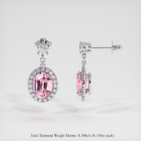 2.08 Ct.Tw. Gemstone Earrings, Platinum 950 2