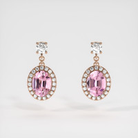 2.08 Ct.Tw. Gemstone Earrings, 14K Rose Gold 1