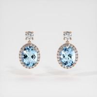 2.95 Ct.Tw. Gemstone Earrings, 14K Rose Gold 1