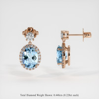 2.95 Ct.Tw. Gemstone Earrings, 14K Rose Gold 2