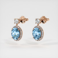 2.95 Ct.Tw. Gemstone Earrings, 14K Rose Gold 3