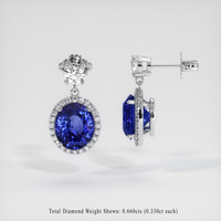 <span>9.41</span>&nbsp;<span class="tooltip-light">Ct.Tw.<span class="tooltiptext">Total Carat Weight</span></span> Sapphire Earrings, 14K White Gold 2