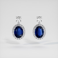 <span>2.57</span>&nbsp;<span class="tooltip-light">Ct.Tw.<span class="tooltiptext">Total Carat Weight</span></span> Sapphire Earrings, 14K White Gold 1