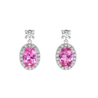 <span>1.27</span>&nbsp;<span class="tooltip-light">Ct.Tw.<span class="tooltiptext">Total Carat Weight</span></span> Sapphire Earrings, 14K White Gold 1